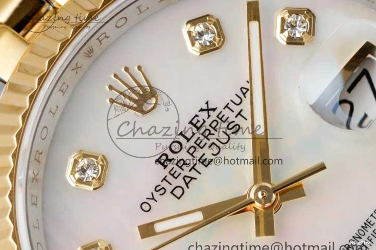 MiroTime 1221 GoodFit DateJust 36 SS YG DIWF 1:1 Best Edition 904L Steel White MOP Diamonds Dial on Jubilee Bracelet SA 2324